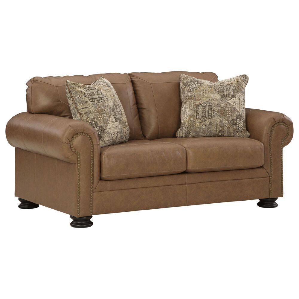 Ashley Carianna Stationary Loveseat in Caramel, , large