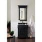 James Martin Vanities Brookfield 26" Single Bathroom Vanity in Antique Black with 3 cm Carrara White Marble Top and Rectangle Sink, , large