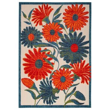 Nourison Aloha ALH33 12" x 15" Ivory and Multicolor Indoor/Outdoor Area Rug, , large