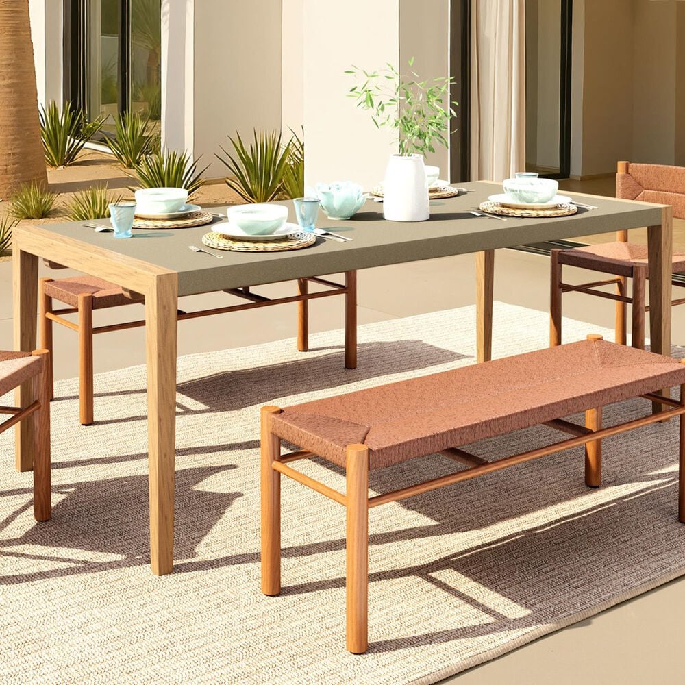 Zuo Modern Kata Outdoor Dining Table in Gray and Brown - Table Only, , large