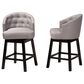 Baxton Studio Theron Swivel Counter Stool with Grey Cushion in Espresso Brown (Set of 2), , large