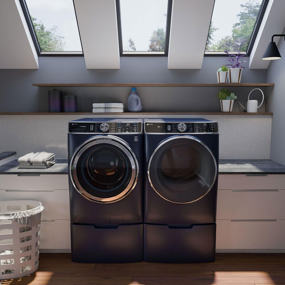 GE Profile 7.8 Cu. Ft. Smart Front Load Gas Dryer in Sapphire Blue, , large