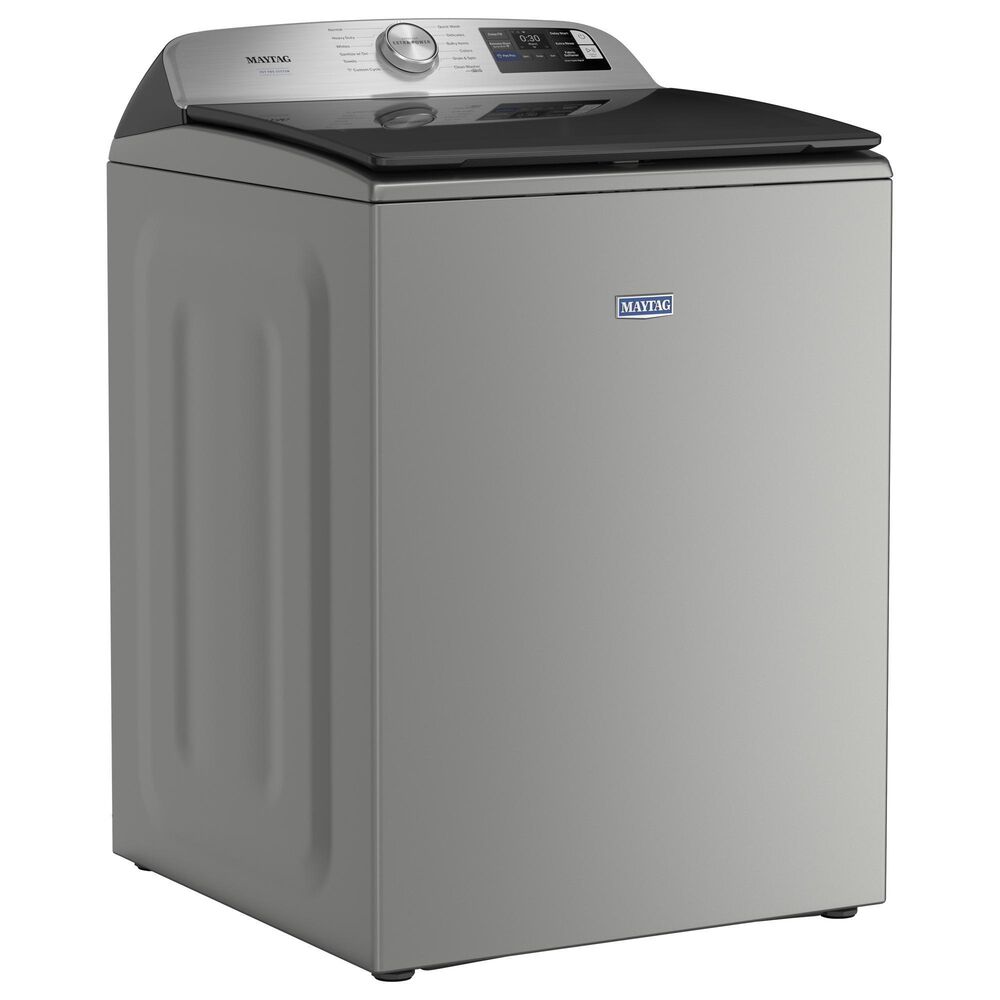 Maytag 5.2 Cu. Ft. Smart Pet Pro Top Load Washer and 7.4 Cu. Ft. Smart Top Load Gas Dryer with Pet Pro Option in Classic Silver, , large