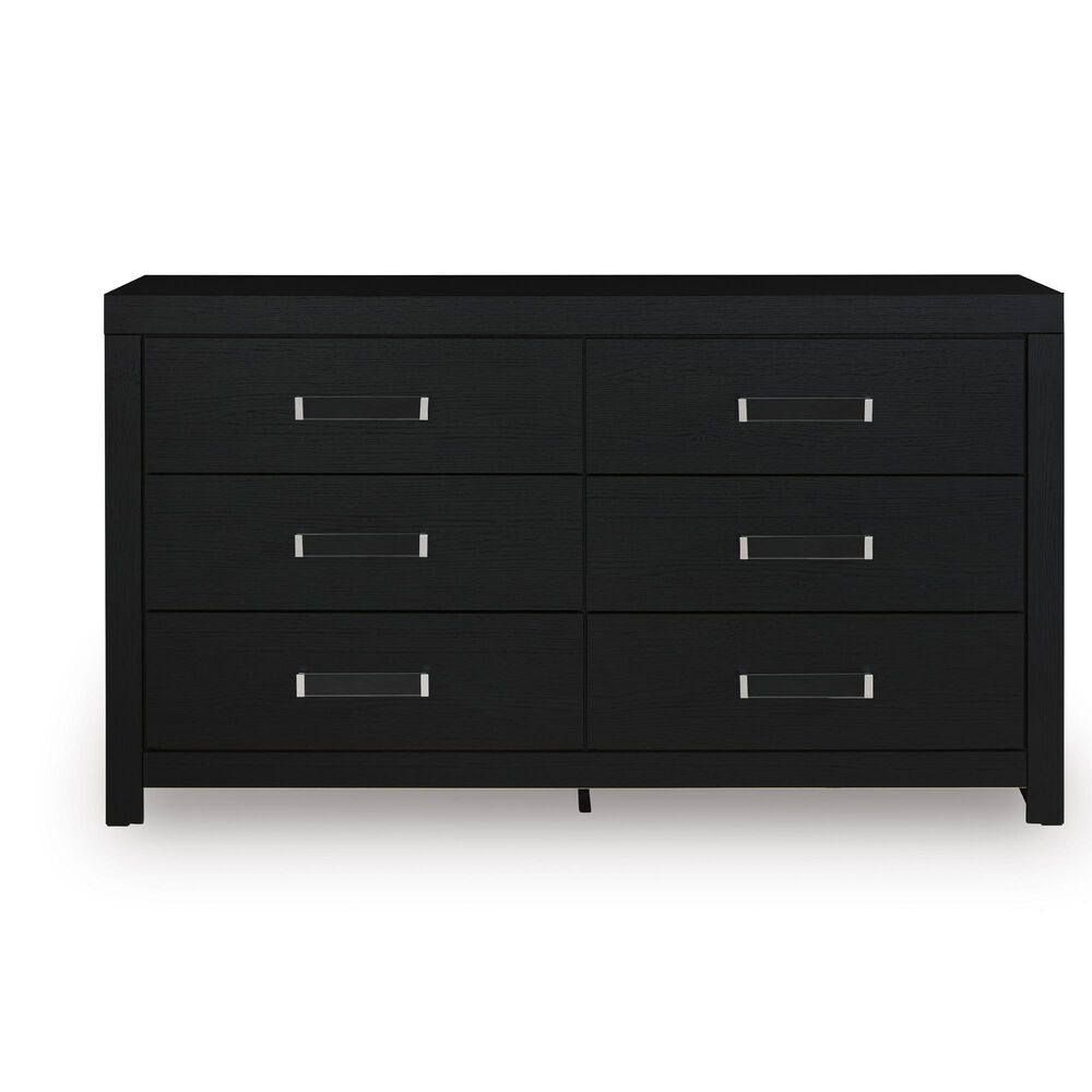 Ashley Maeling Queen LED Panel Bed with Dresser and Nightstand in Matte Black, , large