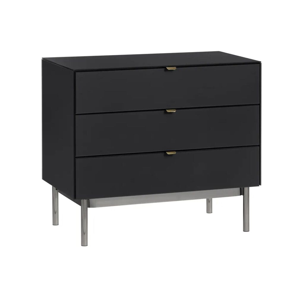 Crestview Collection Stratton 3-Drawer Chest in Black, , large