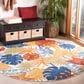 Safavieh Cabana CBN831A 4" Round Creme and Red Indoor/Outdoor Area Performance Rug, , large