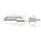 Moe"s Home Collection Jamara 2-Piece Right Facing Stationary Sectional with Chaise in Beige, , large