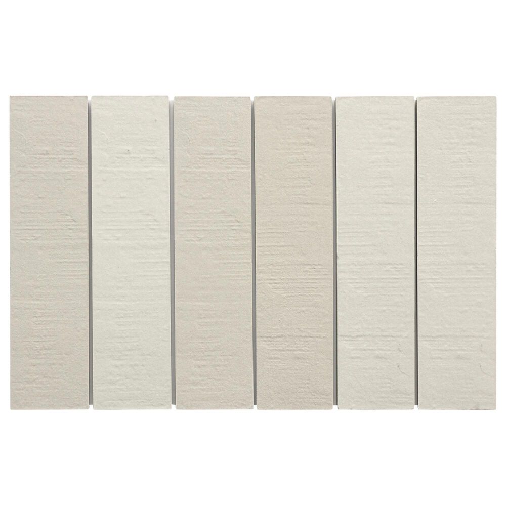 Emser Ikigai Chalk 1" x 7" Stacked on 10" x 14" Matte Porcelain Mosaic Sheet, , large