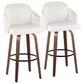 LumiSource Dahlia Swivel Bar Stool with Cream Upholstery in Walnut and Black (Set of 2), , large