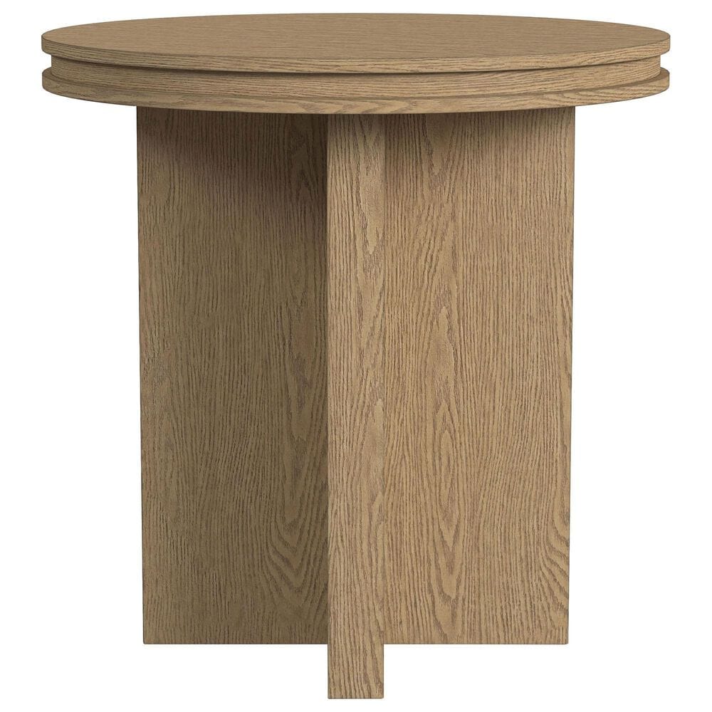 Flexsteel Waterfall Round End Table in Light Oak, , large