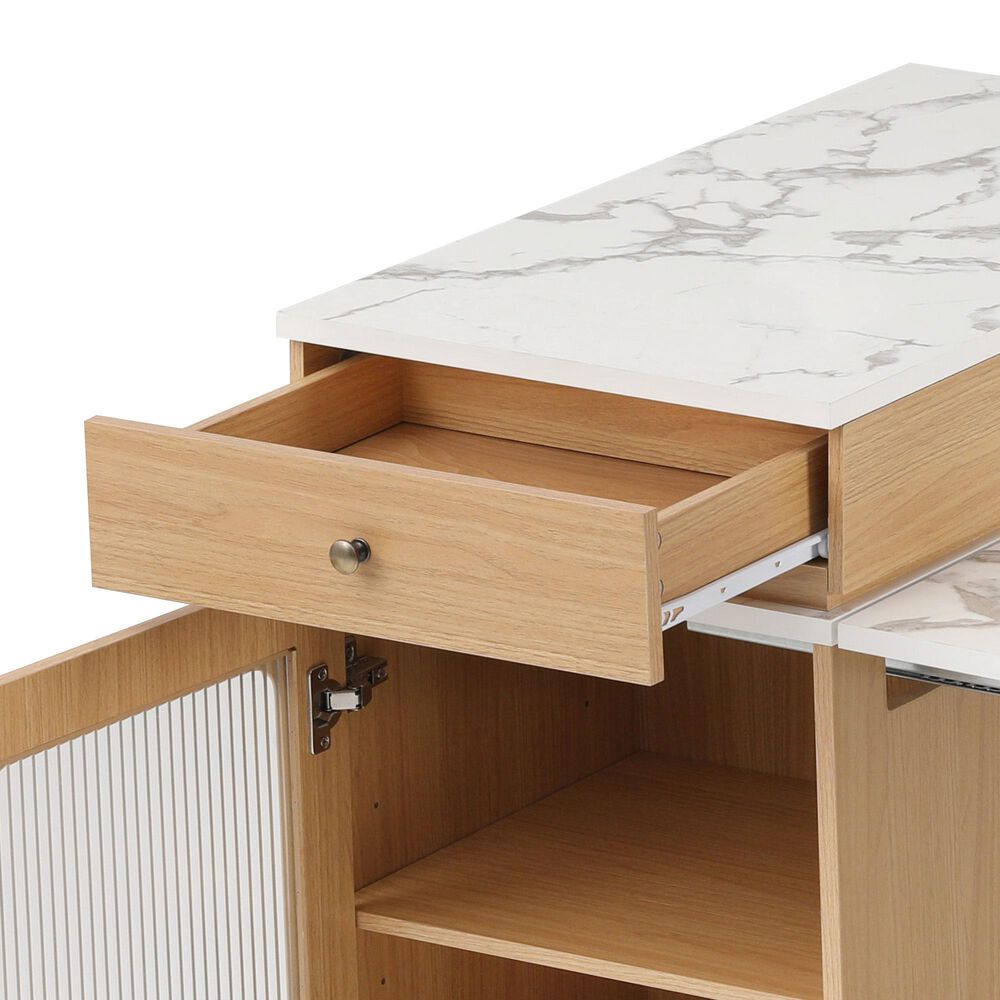 HOMLUX 60" Kitchen Island in Natural, , large