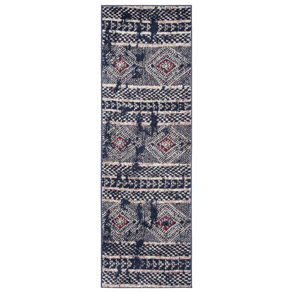 Safavieh Adirondack ADR202N 2"6" x 8" Vintage Navy and Light Grey Runner, , large