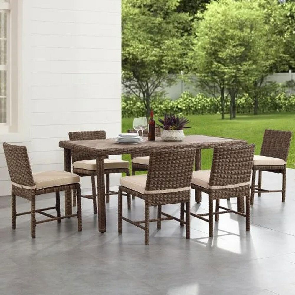Crosley Furniture Bradenton 7Piece Patio Dining Set with Sand in