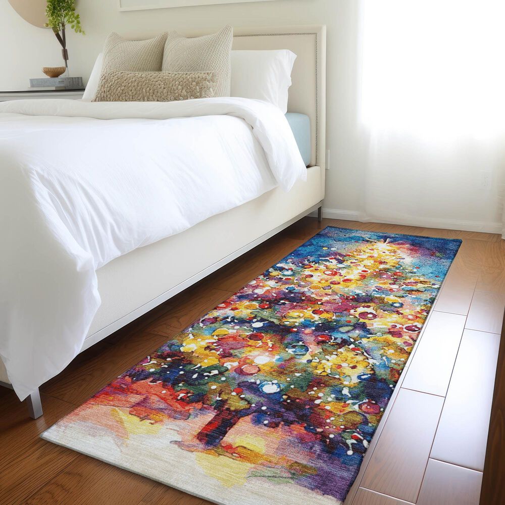 Dalyn Rug Company Wonderland WN14 2&#39;3&quot; x 7&#39;6&quot; Navy Indoor/Outdoor Runner, , large