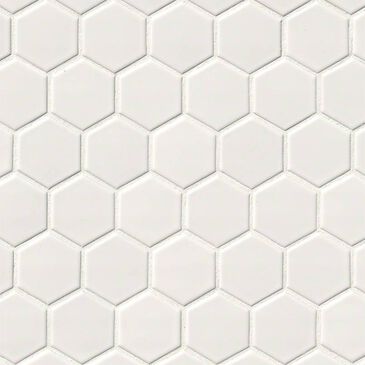 MS International Domino Gloss White 12" x 12" Porcelain Mosaic Sheet, , large