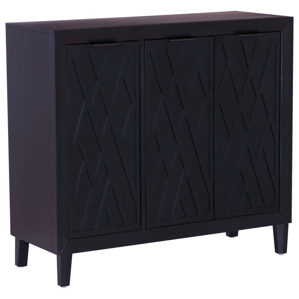 Linon Home Decor Miles 3-Door Accent Cabinet in Midnight Blue, , large