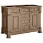 James Martin Vanities Brookfield 48" Single Bathroom Vanity in Pecan with Single Hole 3 cm White Zeus Quartz Top and Rectangular Sink, , large