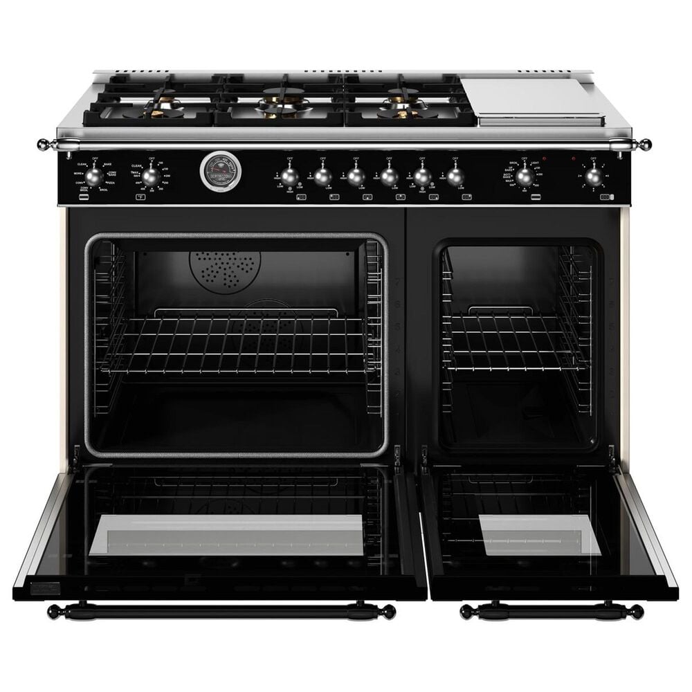 Bertazzoni Heritage 4.6 Cu. Ft. Freestanding Dual Fuel Range in Nero Black, , large