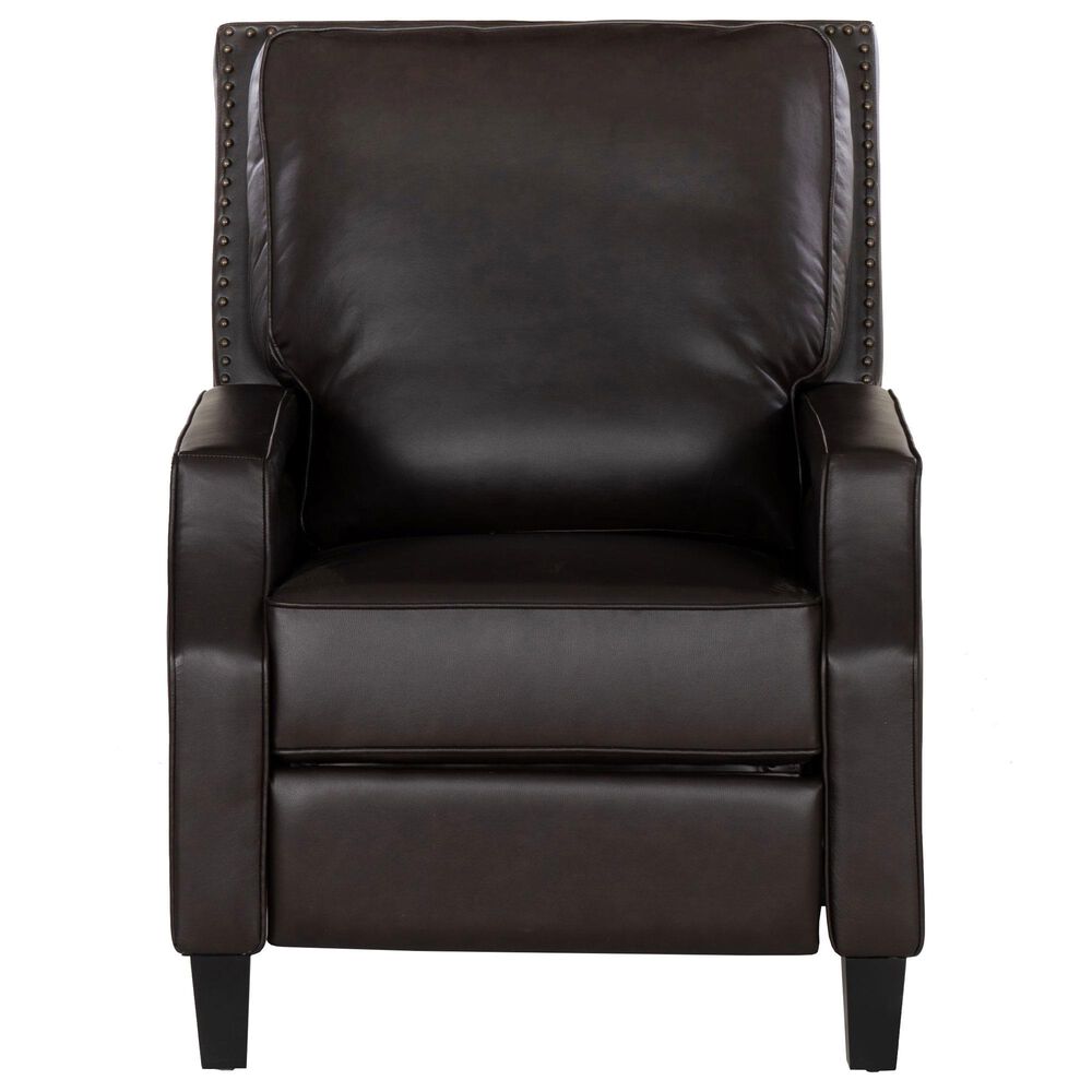 Linon Home Decor Portico Push Back Recliner in Chocolate, , large