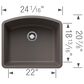 Blanco Diamond 24" Single Bowl Kitchen Sink in Volcano Gray, , large