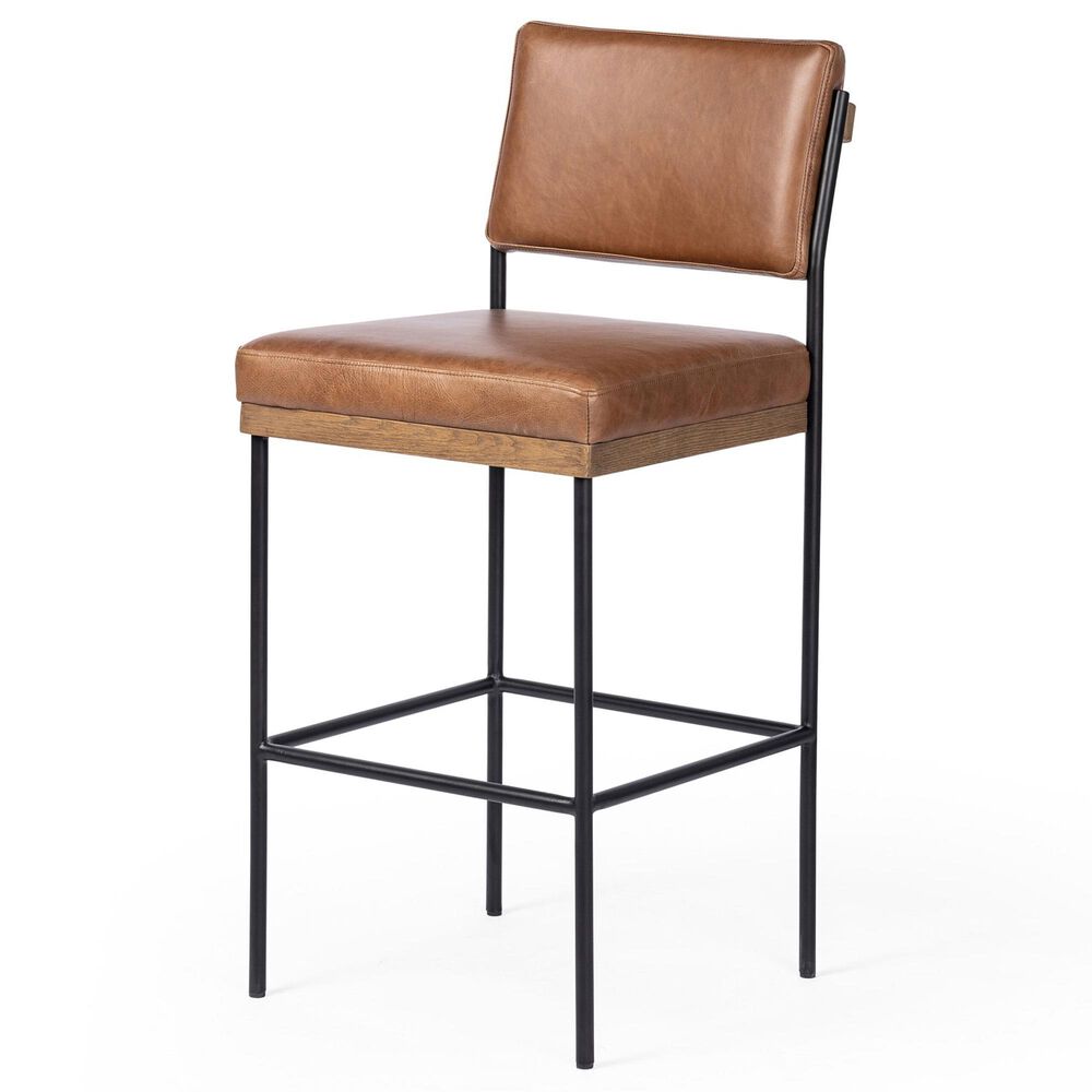 Four Hands Benton Bar Stool in Black, , large