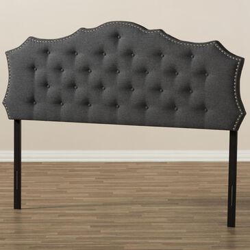 Baxton Studio Aurora Queen Upholstered Headboard in Dark Grey, , large