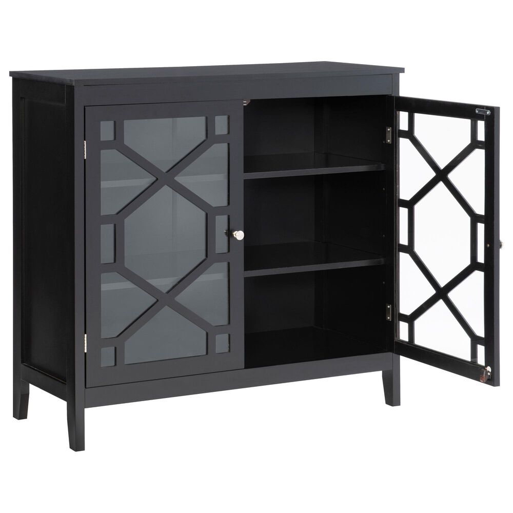 Linon Home Decor Fetti Large Cabinet in Black, , large