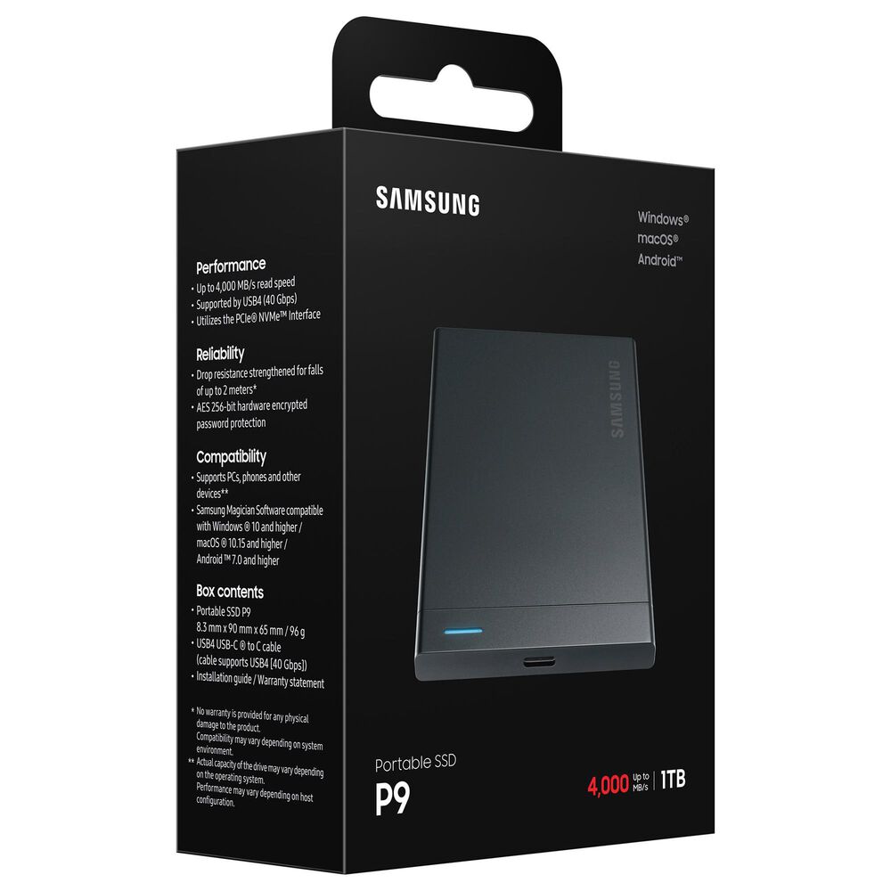 Samsung 1TB P9 Portable SSD in Black, , large
