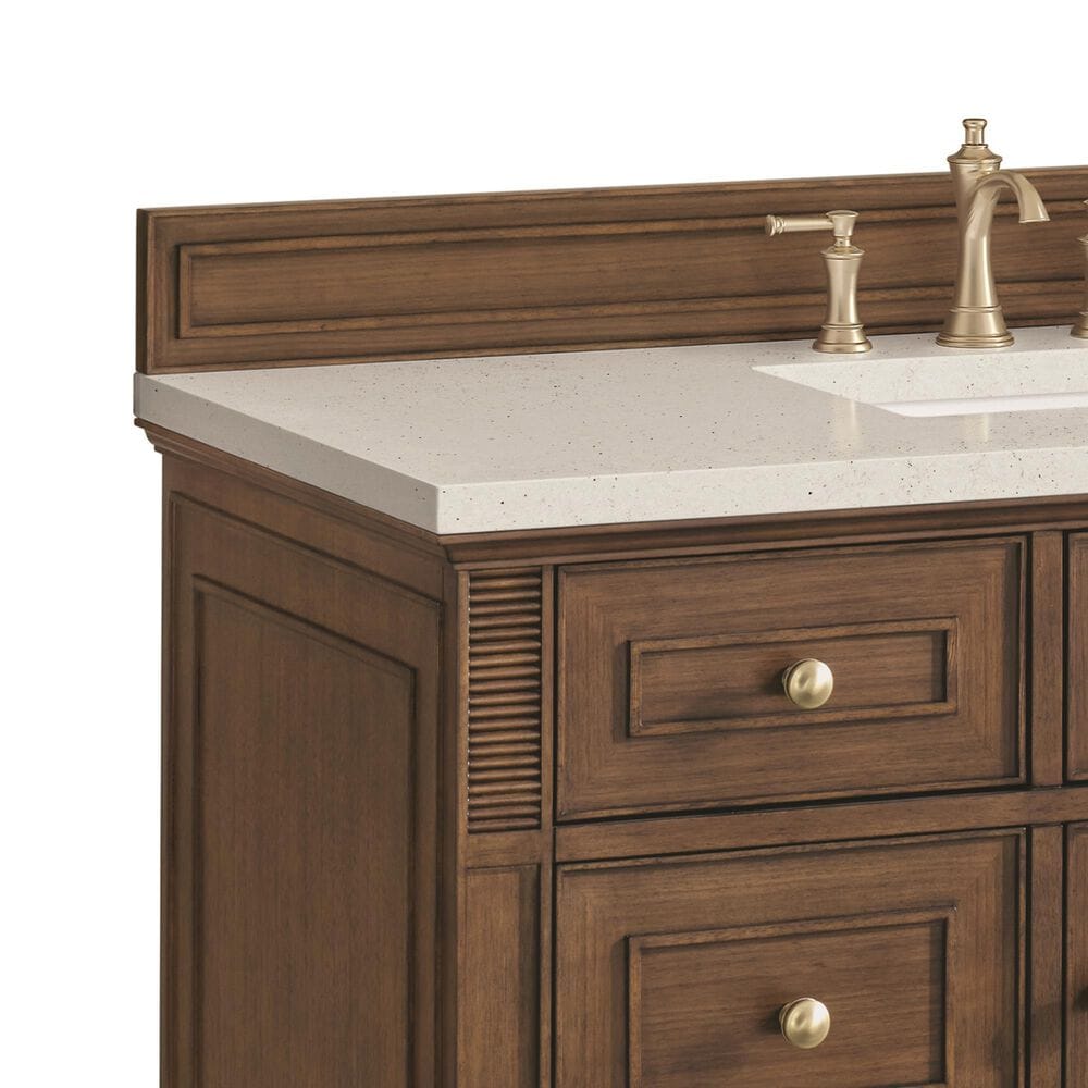 James Martin Vanities Lorelai 48&quot; Single Vanity Mid-Century Walnut with 3 cm Lime Delight Quartz Top, , large