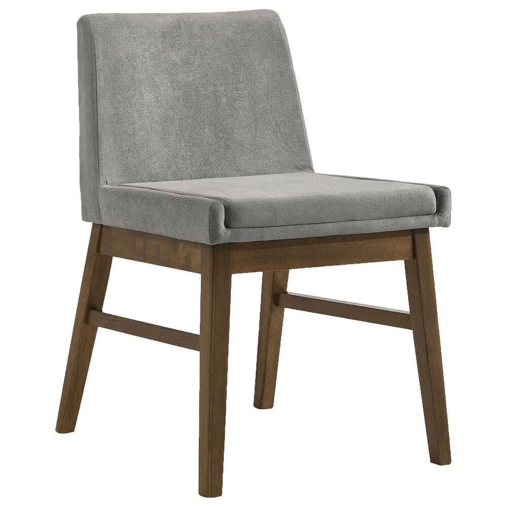 Mayberry Hill Weston Dining Side Chair in Walnut Finish and Smoke Upholstery, , large