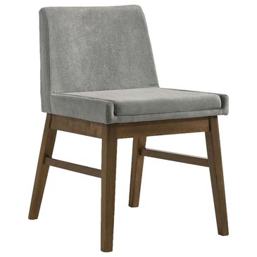 Mayberry Hill Weston Dining Side Chair in Walnut Finish and Smoke Upholstery, , large