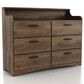 Furniture of America Kingsley 6-Drawer Dresser in Distressed Walnut, , large