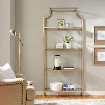 Crosley Furniture Aimee Glass Etagere in Antique Gold, , large