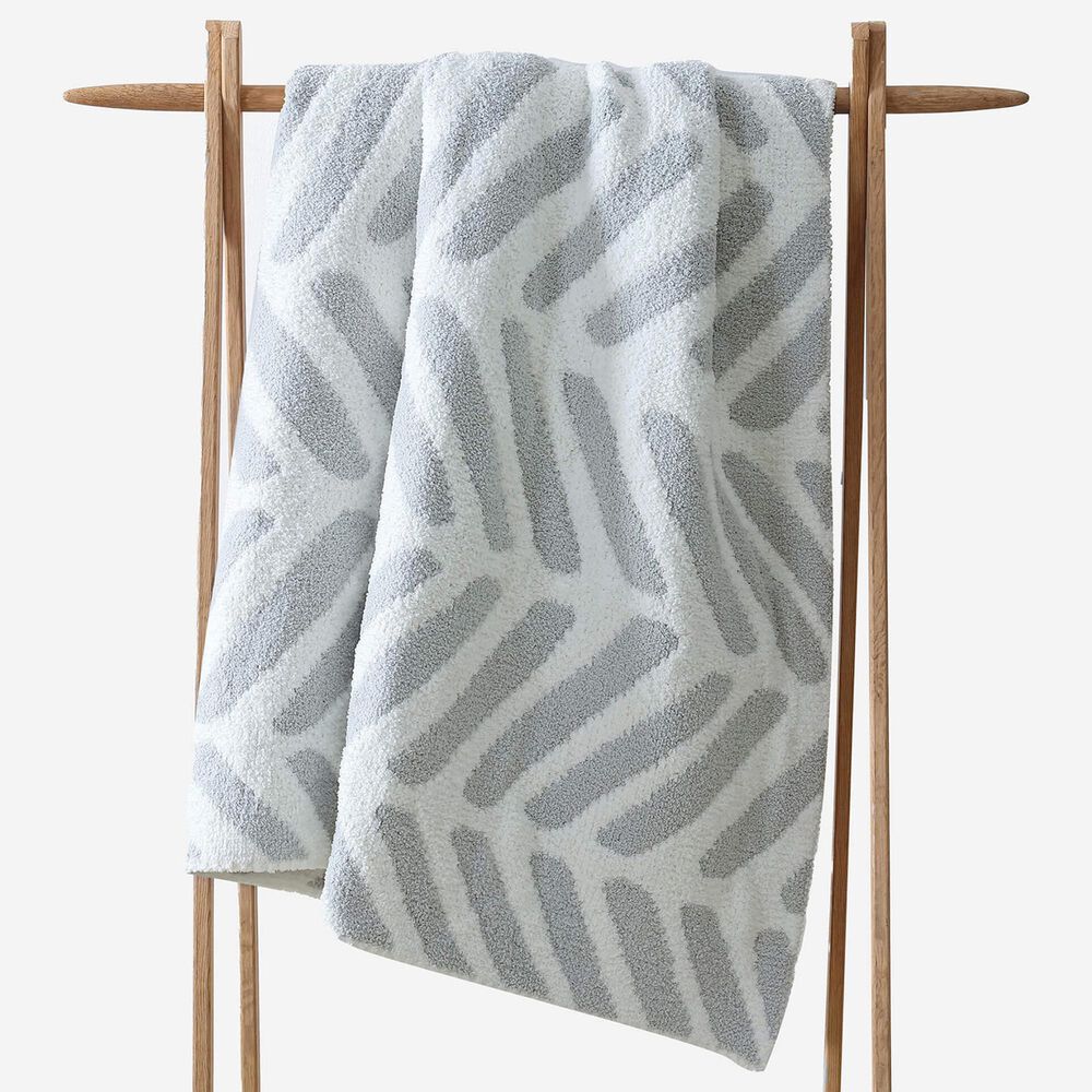 Sunday Citizen Tulum 52" x 75" Throw in Cloud Gray and Off White, , large
