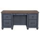 Legends Furniture Americana Executive Desk in Corduroy Blue, , large