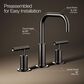 Kohler Purist Widespread Bathroom Sink Faucet with Lever Handles and High Gooseneck Spout in Vibrant Titanium, , large