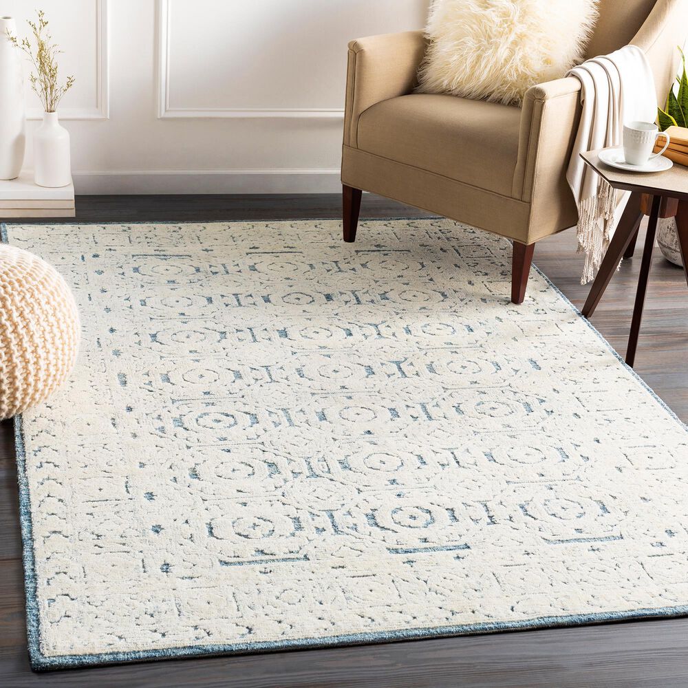 Surya Louvre LOU-2304 4&#39; x 6&#39; Navy, Ice Blue and Cream Area Rug, , large