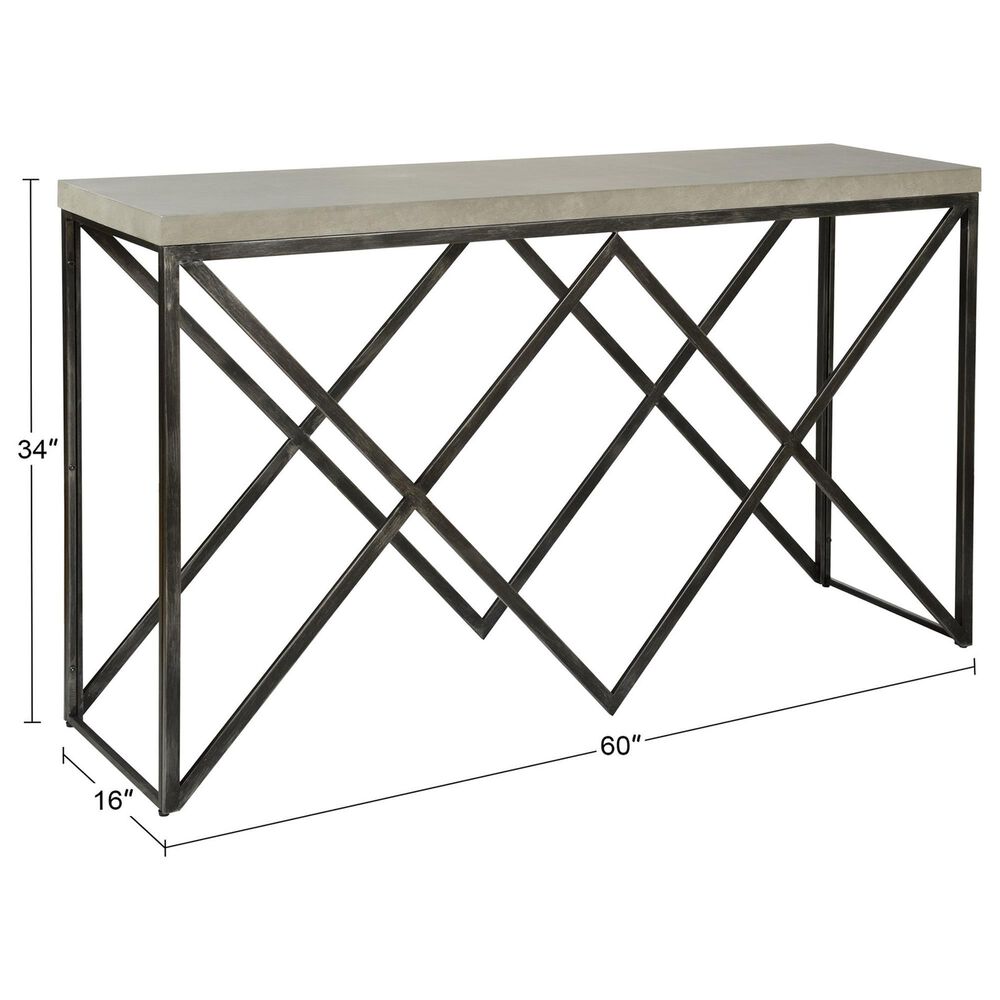 Flair Industries Console Table in Concrete Gray and Ebony, , large
