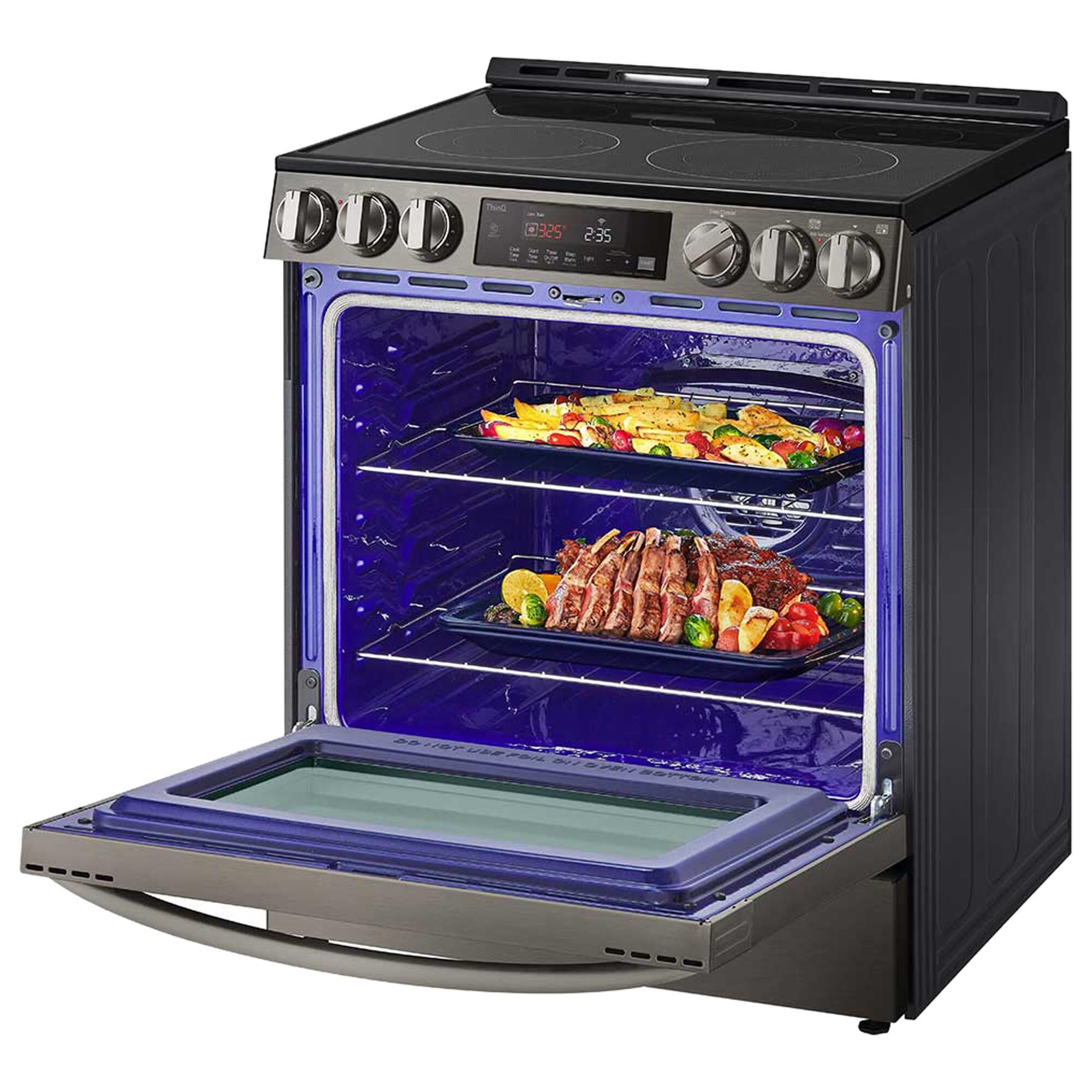 Lg electric cheap stove black stainless