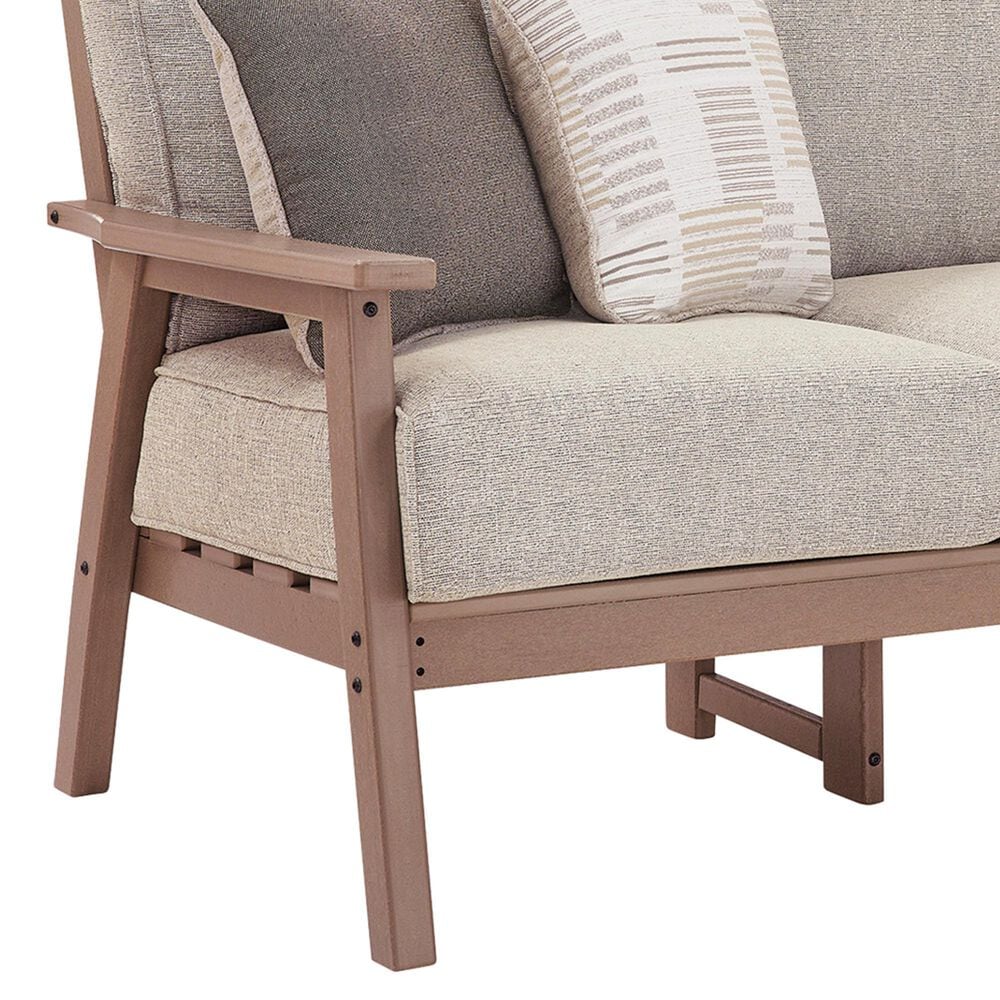 Ashley Grover Beach Outdoor Sofa with Cushion in Driftwood, , large