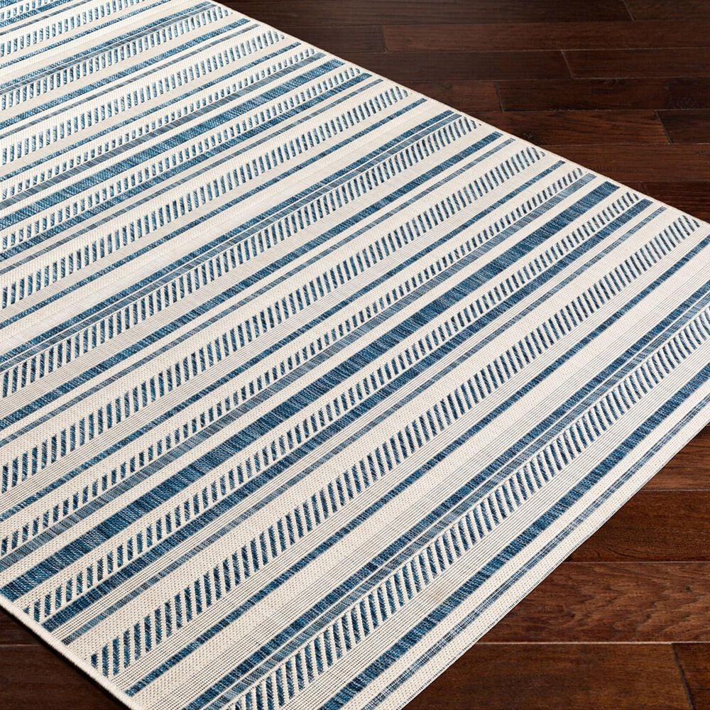 Surya Eagean EAG-2337 Navy, Light Blue, Blue and White 6&#39;7&quot; x 9&#39; Indoor/Outdoor Area Rug, , large