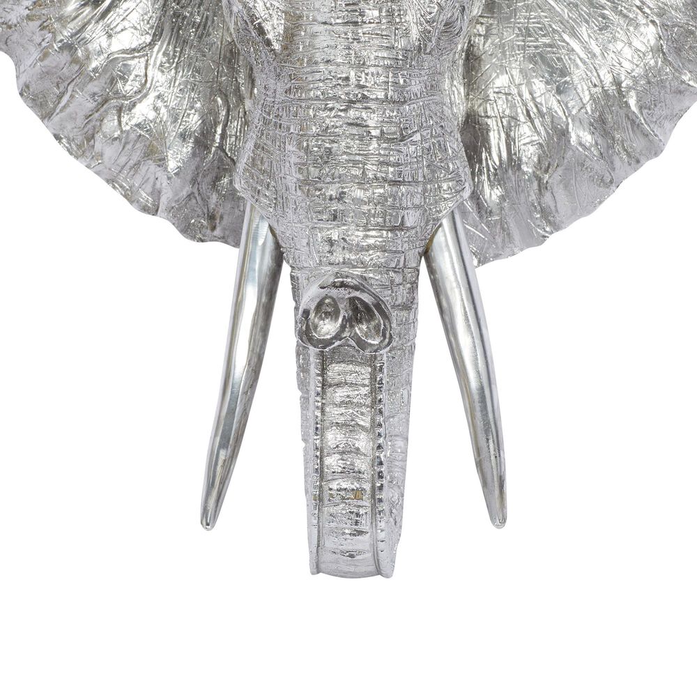 Maple and Jade 16" x 16" Eclectic Elephant Head Wall Decor in Silver, , large