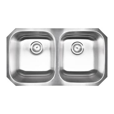 MS International Double Bowl 18-Gauge Stainless Steel Undermount Kitchen Sink, , large