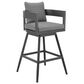 Blue River Menorca Patio Swivel Counter Height Bar Stool in Dark Gray, , large