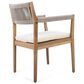 Hearth and Haven 5-Piece Outdoor Dining Set with Cream Cushion in Light Teak, , large