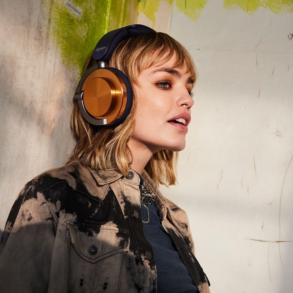 Dyson OnTrac Wireless Over-Ear Headphones with Prussian Blue Ear Cushions in Copper, , large
