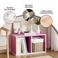 HOMLUX 2-Tier Open Shelf Bookcase in Pink and White, , large