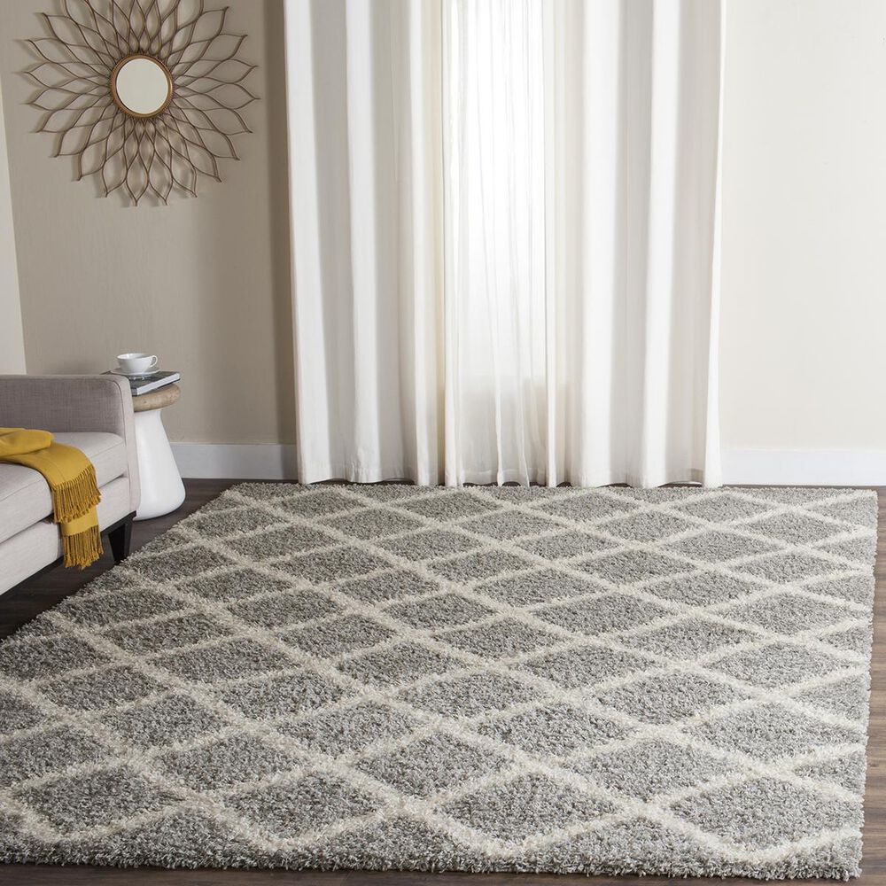 Safavieh Dallas Shag SGD258G-10 10" x 14" Grey/Ivory Area Rug, , large