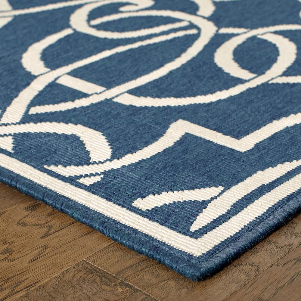Oriental Weavers Meridian 2205B 2&#39;3&quot; x 7&#39;6&quot; Navy Runner, , large