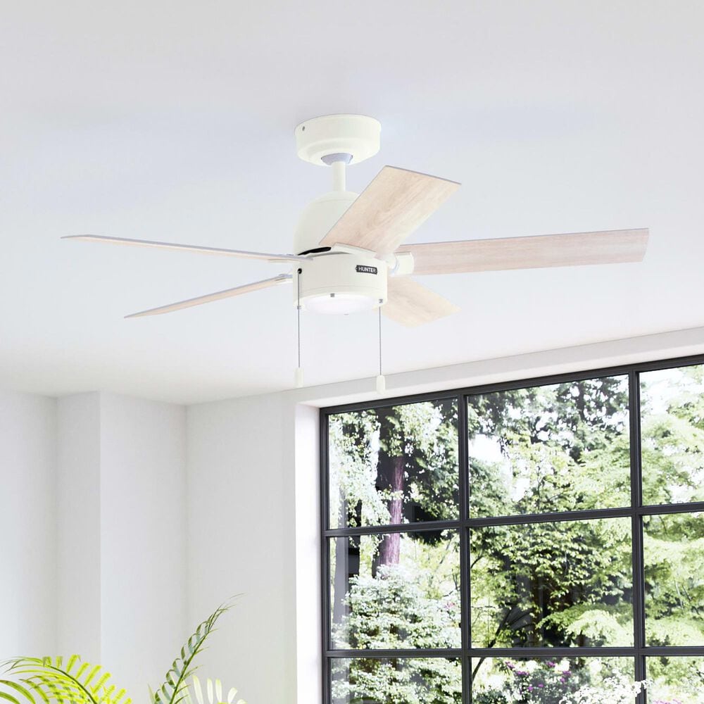Hunter Erling 44&quot; Ceiling Fan with LED Light in Matte White, , large